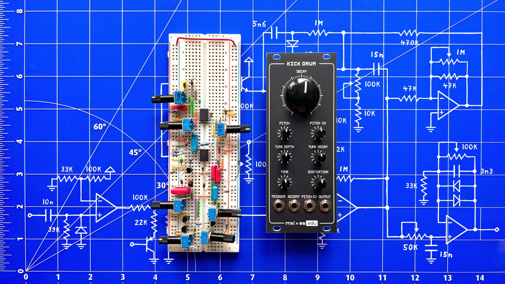 Schematic of a Drum Kit, micro tube version.