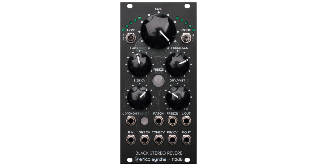 Black Stereo Reverb - Erica Synths